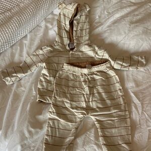 Baby Gap Striped Cream and Brown reversible set 3-6 months